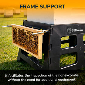 SunVara Bee Hive Stand elevates hives to improve airflow and cooling.
