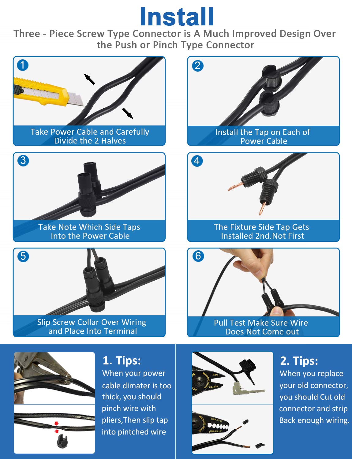 SUNVIE 8-pack landscape connectors suitable for pathways, patios, and gardens.
