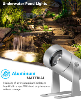 SUNVIE aluminum underwater light resists rust and lasts up to 50,000 hours