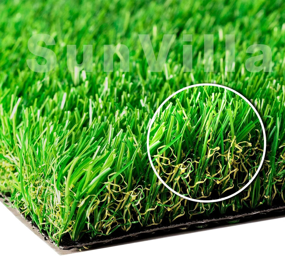 SunVilla SV7'X13' realistic grass closeup blades show natural look for outdoor spaces.