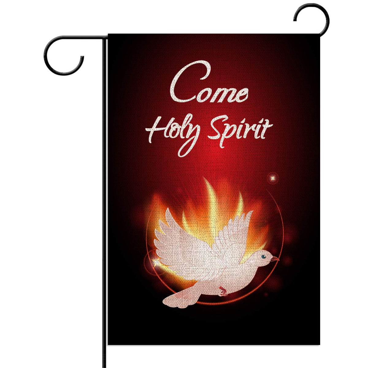 Sunwer Come Holy Spirit flag front view with double-sided print for outdoor porch visibility.