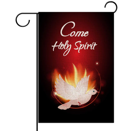 Sunwer Come Holy Spirit flag front view with double-sided print for outdoor porch visibility.