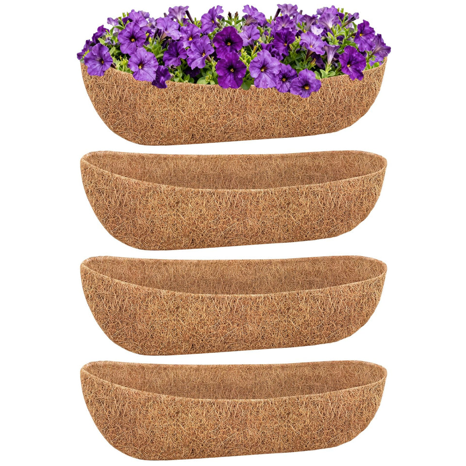 Sunwinx 24-inch coconut liner for window boxes enhances soil stability and plant health.