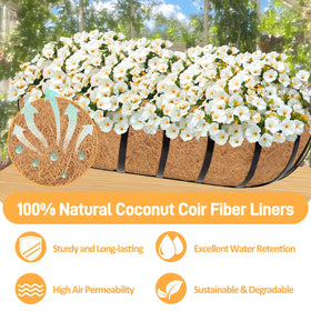 Sunwinx coconut liner for fences and balconies improves root aeration and drainage.