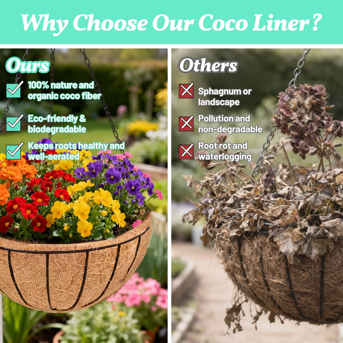Sunwinx easy-install coconut liner soaks and fits, reducing prep time.