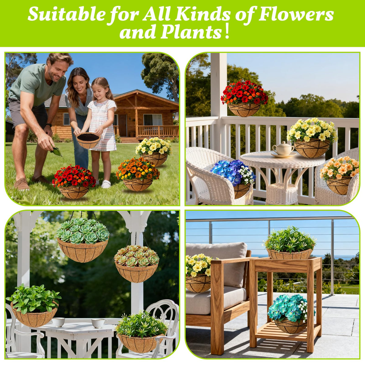 Sunwinx coconut liner ideal for balconies and decks, combining beauty and practicality.