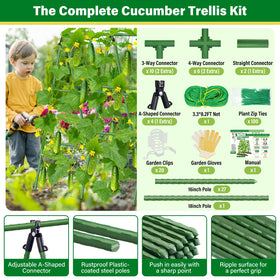 Sunwinx garden net and poles in use demonstrating sturdy, weather-ready support.