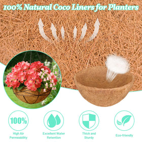 Sunwinx natural coconut fiber liner provides durable, weather-ready planter support.