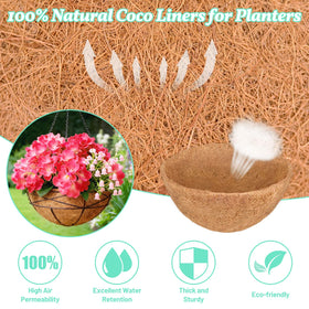 Sunwinx natural coconut fiber liner supports healthy roots in planters.