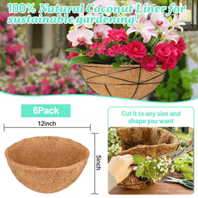 Sunwinx round coconut liner in a hanging basket highlights lush blooms.
