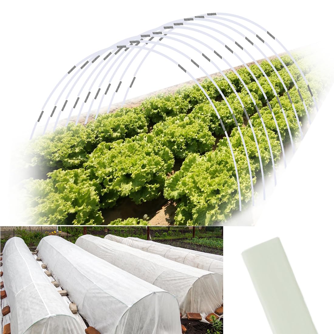 Sunwuk Greenhouse Hoops 36-piece kit ready for small raised beds.