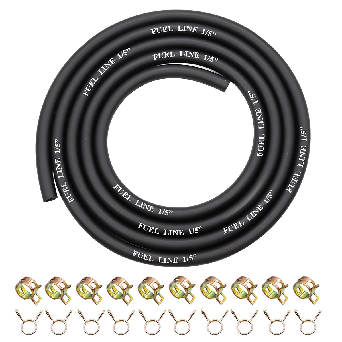 Sunxeke fuel line coiled for easy storage and flexible installation.