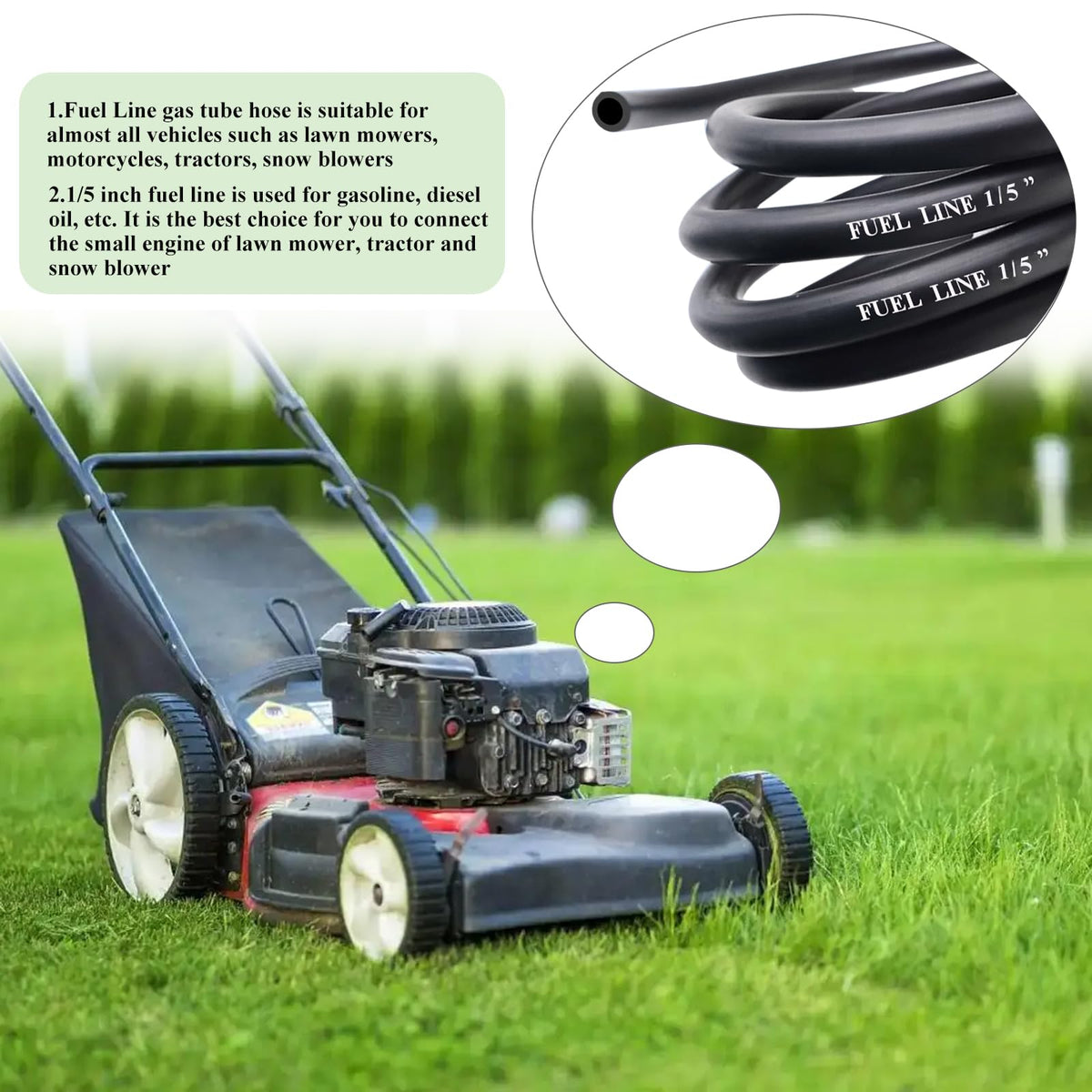 Sunxeke versatile fuel line fits lawn mowers, motorcycles, ATVs.