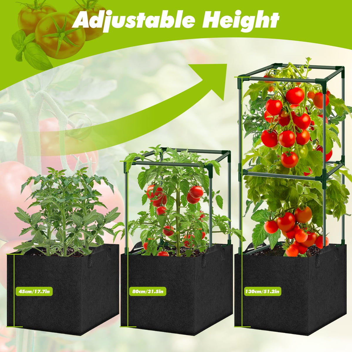 SUNXIZ grow bag 19.5 gal promotes root health and mobility.