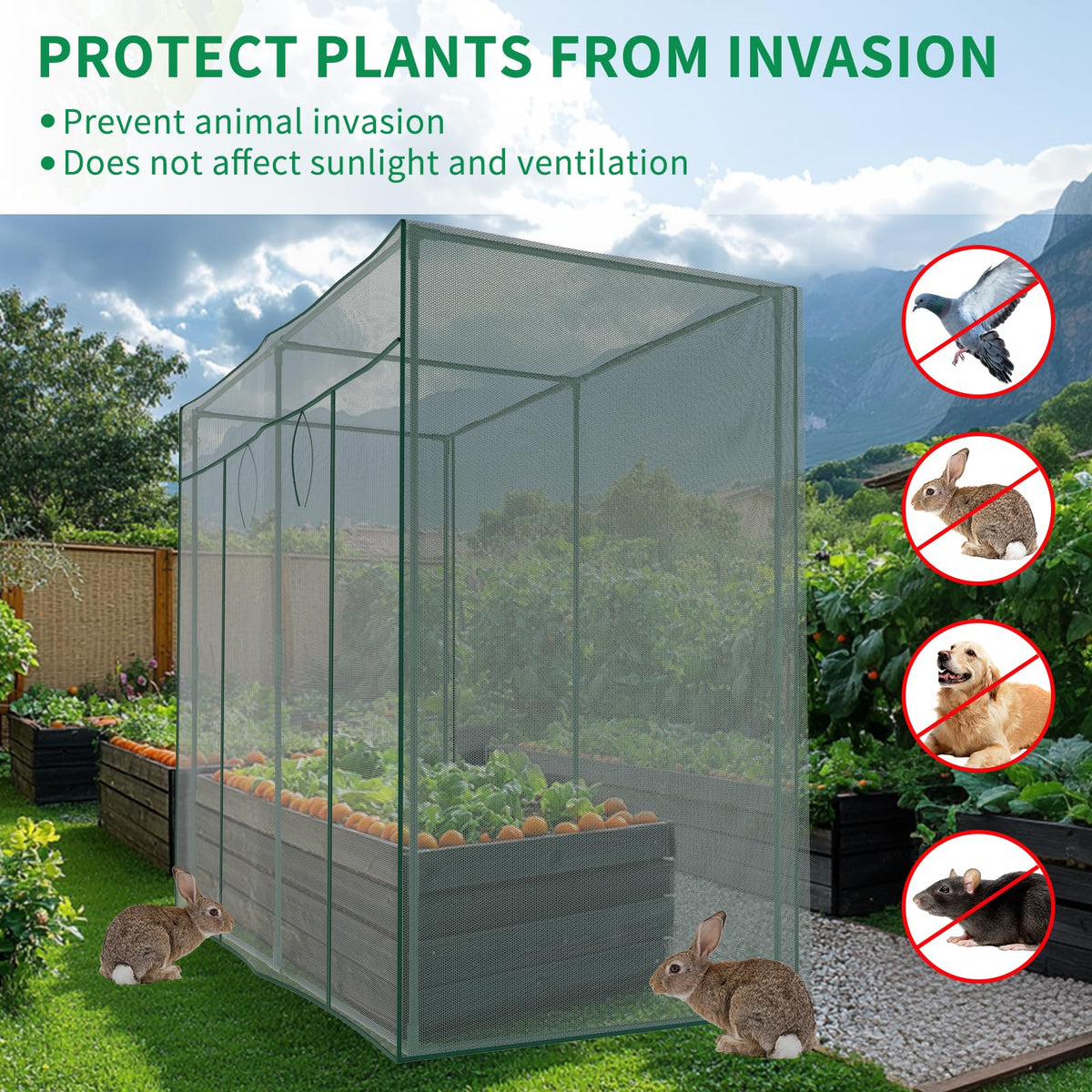 SUNYRISY crop cage assembly packaging shows simple setup
