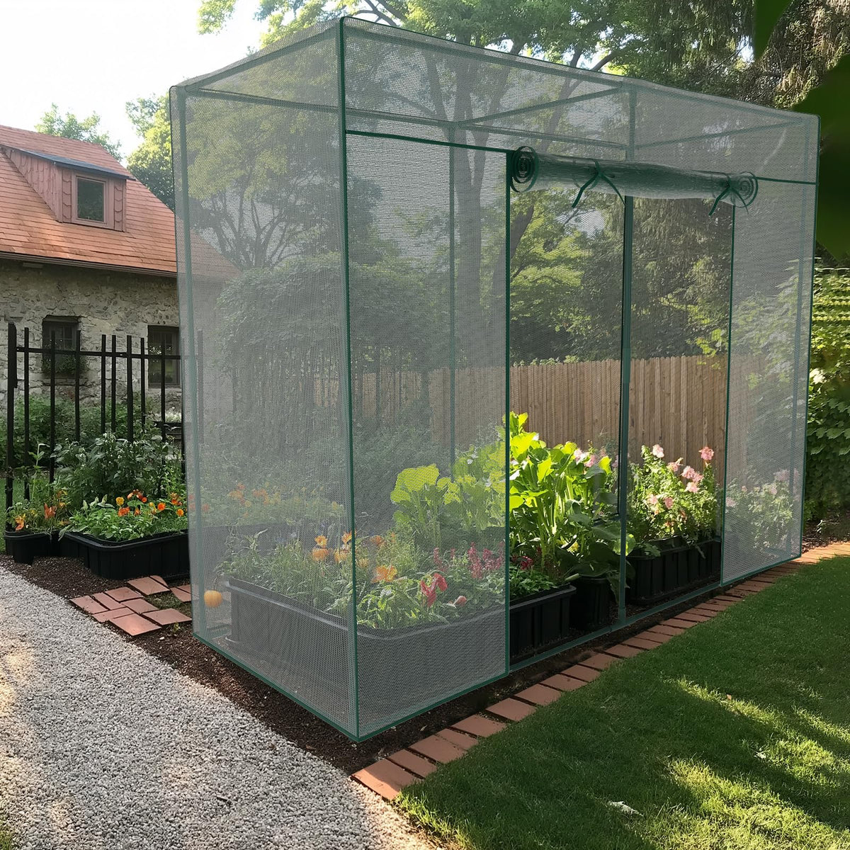 SUNYRISY crop cage in garden use protects crops from wildlife