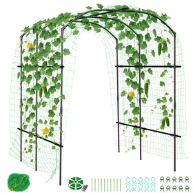 SUNYRISY garden arch trellis creates a charming gateway under climbing blossoms.