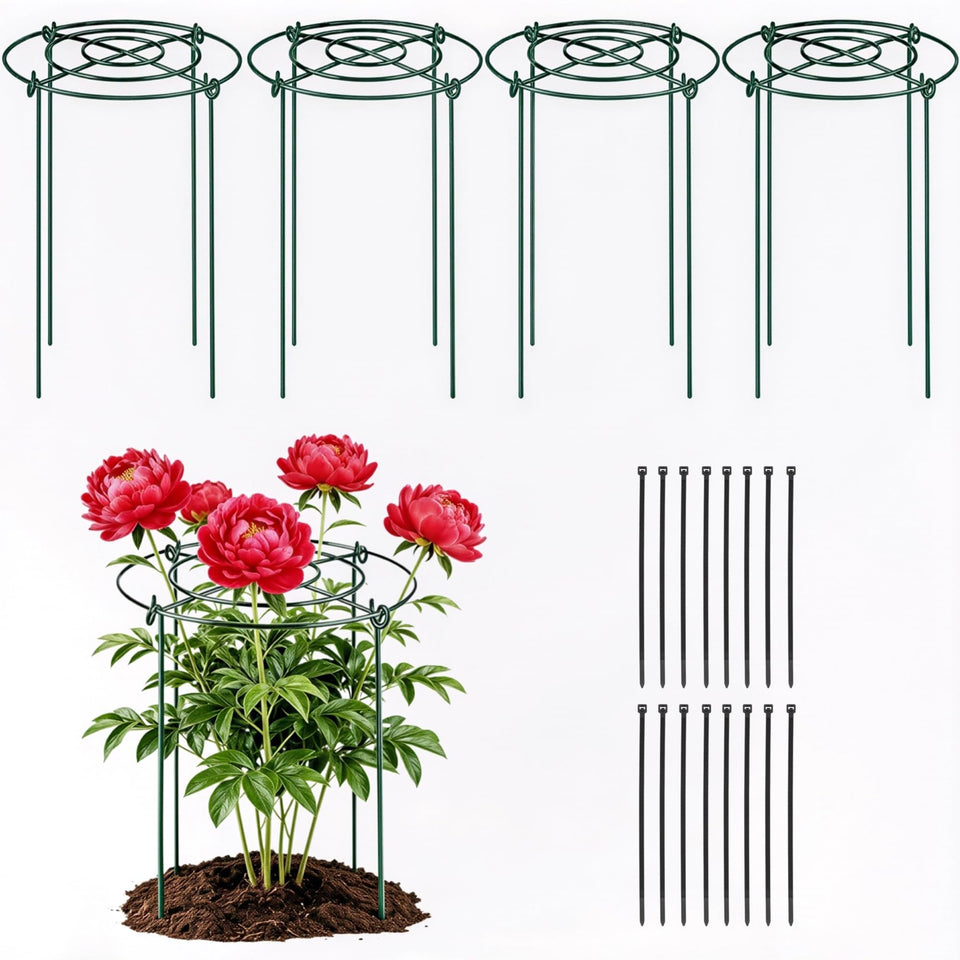 SUOWEEI peony cage with grid top offers sturdy upright support for tall blooms