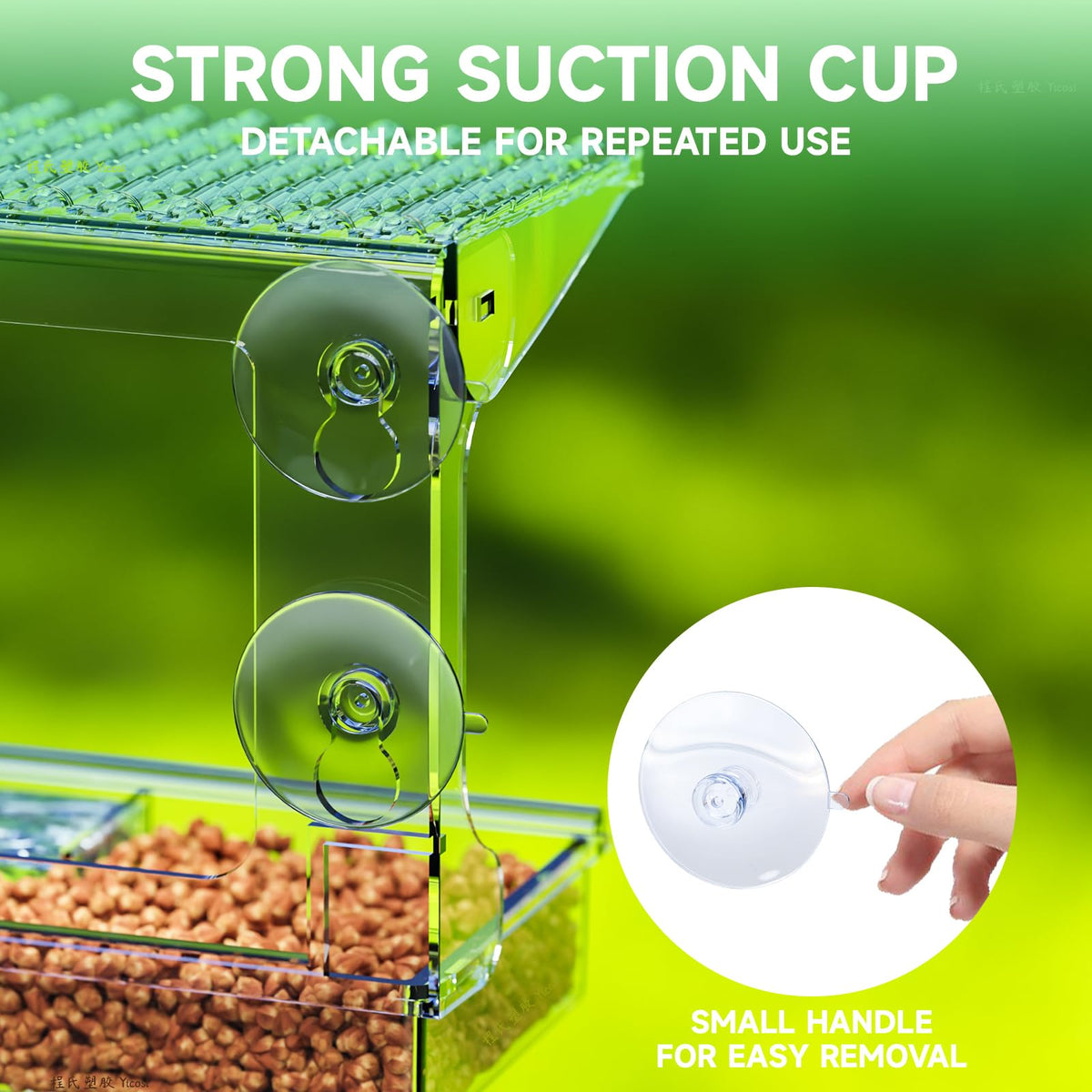 SuoXing Window Bird Feeder weatherproof design withstands outdoor use.