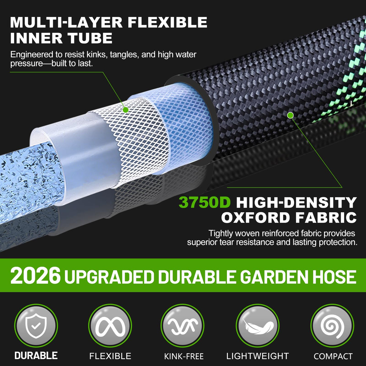 SUPCLUB lightweight hose is easy to carry and store.
