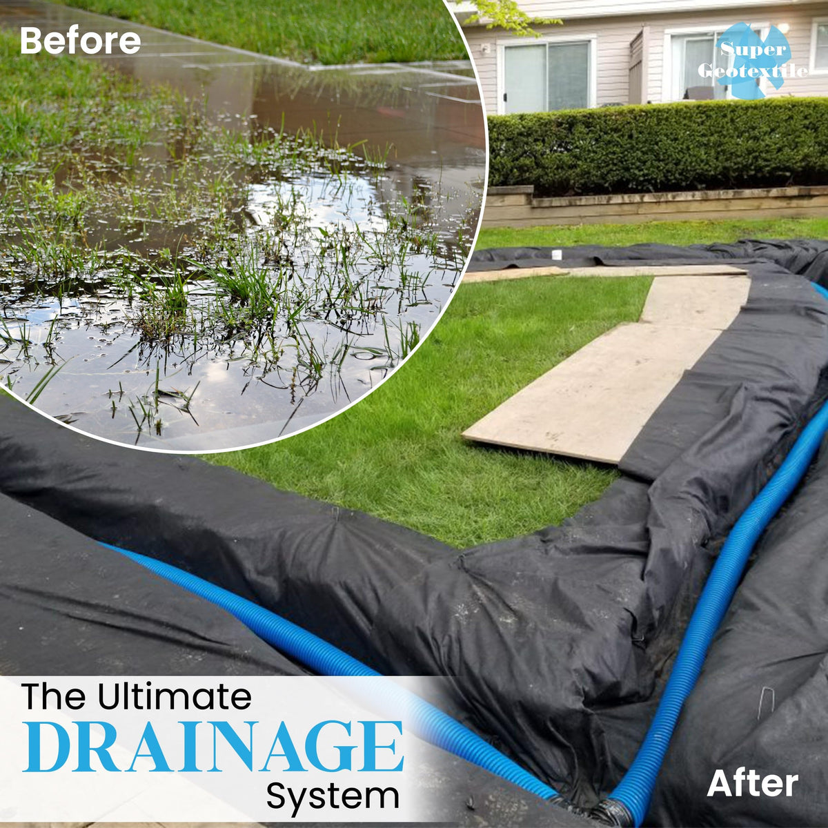 Super Geotextile 6oz erosion control fabric helps sediment capture and soil stabilization