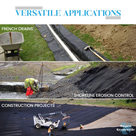 Super Geotextile 8oz for French drain setup provides reliable filtration and stability.