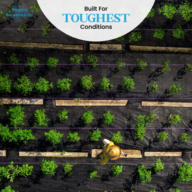 Super Geotextile Professional 5oz weed barrier fabric serves as a reliable garden bed liner.