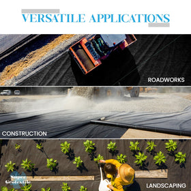 Close-up of Super Geotextile rolled out on ground for stability