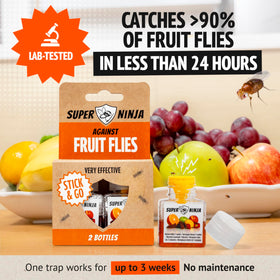 Super Ninja double pest protection for indoors with 10 plant traps and 2 fruit fly traps.