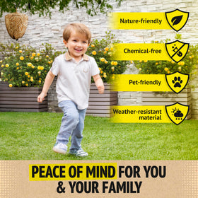 Super Ninja Fake Wasp Nest easy to install by hanging in target areas.