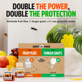 Super Ninja fruit fly trap bottle uses natural attractant to lure and trap indoor fruit flies.