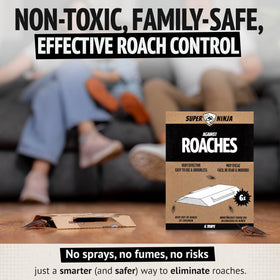 Super Ninja roach traps in kitchen area ready to monitor hotspots.