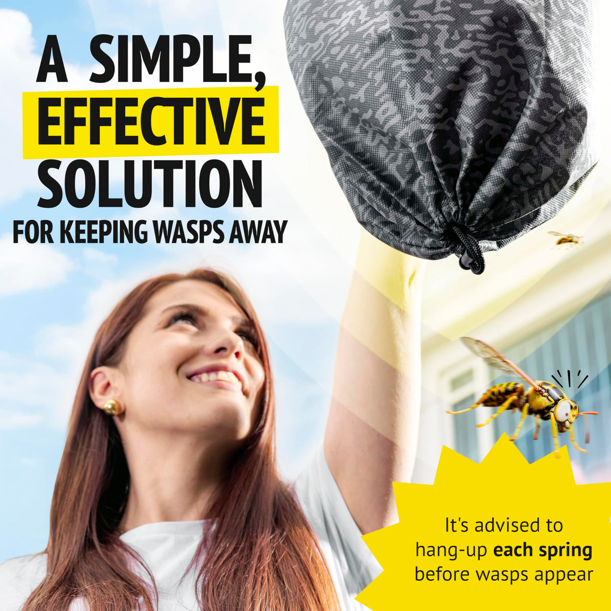 Super Ninja wasp nest 2-pack outdoor setup helps protect patios from wasps.