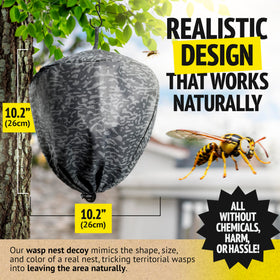 Super Ninja wasp nest 2-pack tear-resistant material withstands rain and sun.