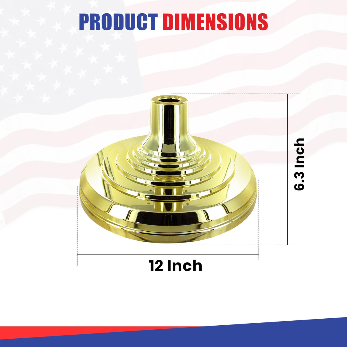 Super Tough floor stand base front view highlighting simple assembly and gold aesthetics.