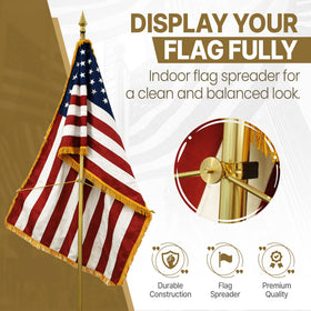 Super Tough Gold Flag Spreader 3ft spread emphasizes dramatic yet controlled presentation.