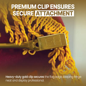 Super Tough Gold Flag Spreader durable steel construction ensures long lasting indoor displays.