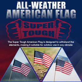 Three-pack flags ready for easy distribution at gatherings.