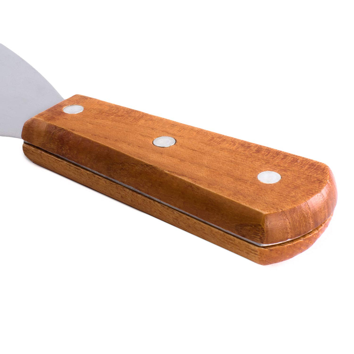 Super Z Outlet grill scraper highlighting the slanted edge for easier scraping