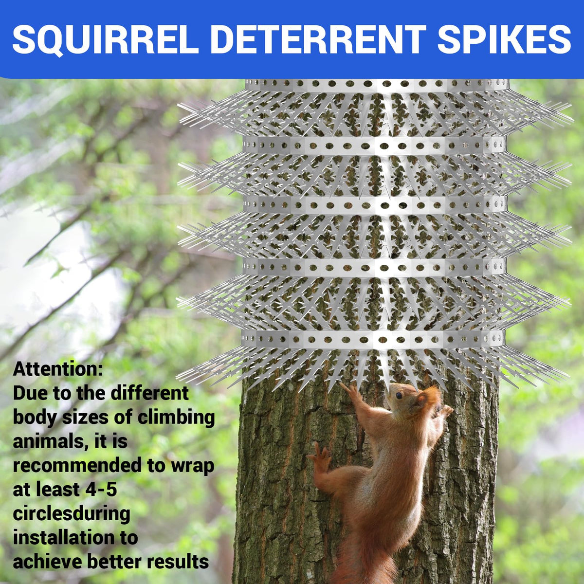 Spikes bent to fit fence or tree for flexible installation by SuperAbound