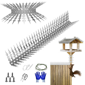 SuperAbound bird spikes 80-inch stainless steel deterring birds 360° protection