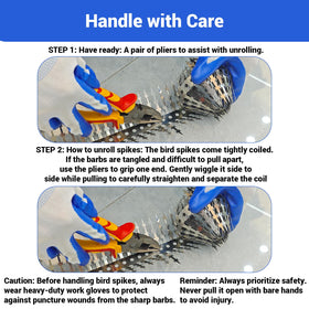 Deterrent spikes applied to fence/wall/roof by SuperAbound for outdoor defense