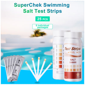 SuperCheck range indicator shows 0-8000 ppm for saltwater systems.