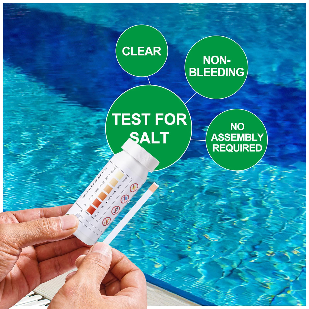 SuperCheck kit setup beside pool equipment supports routine testing.
