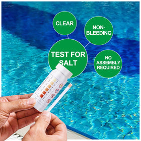 SuperCheck kit setup beside pool equipment supports routine testing.