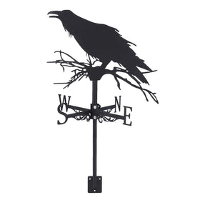 SUPERDANT Crow Weathervane Raven on branch design enhances outdoor yard decor.