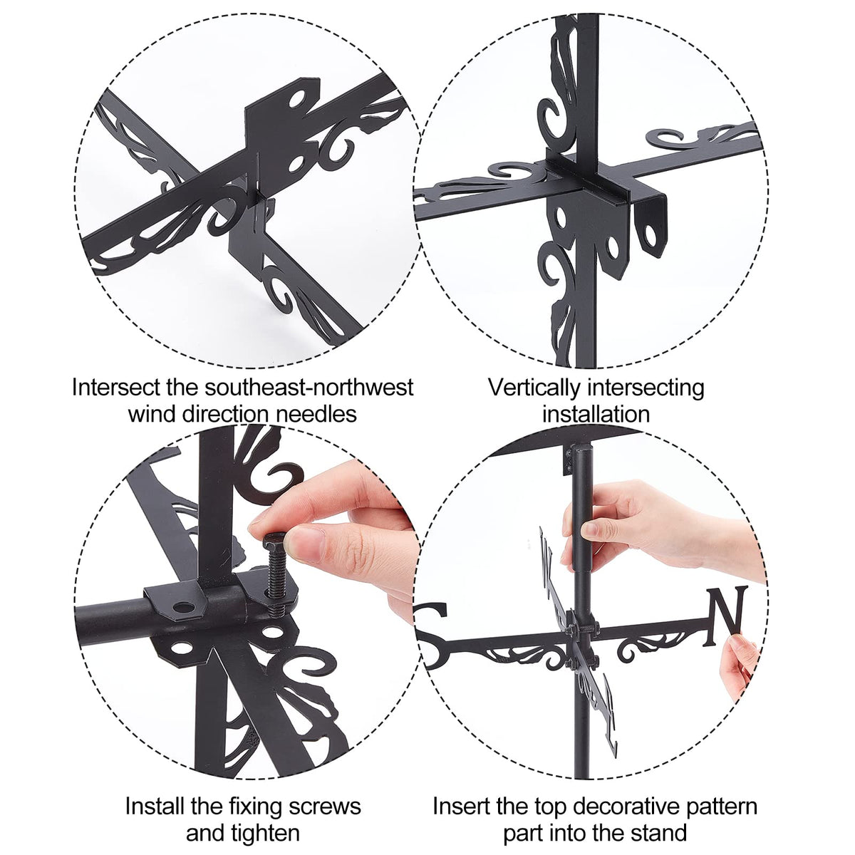 SUPERDANT Raven wind vane on garden stake adds charm to barns and sheds.