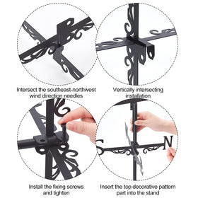 SUPERDANT Raven wind vane on garden stake adds charm to barns and sheds.