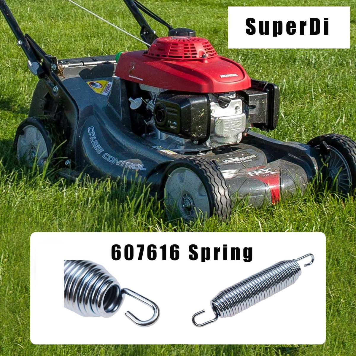 SuperDi 607616 idler tension spring in action on mower deck
