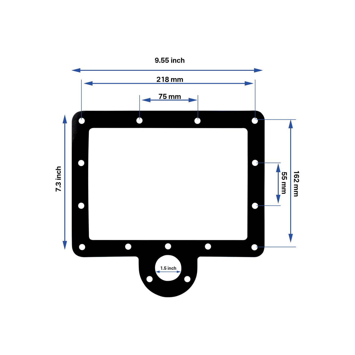 SuperDi skimmer gasket installed in Doughboy unit showing tight seal.